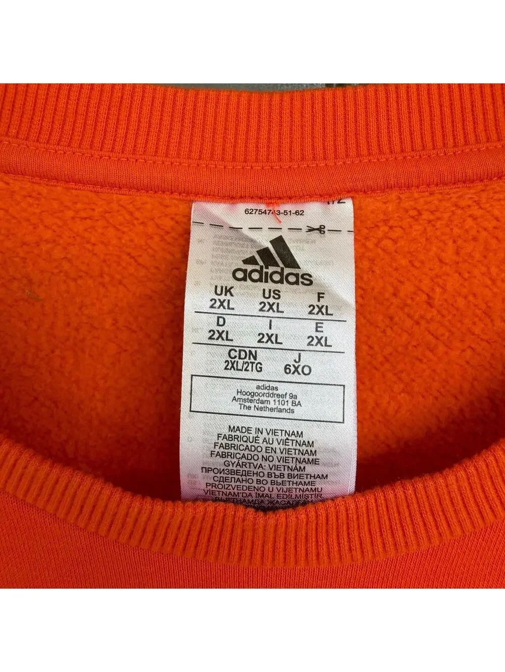Adidas Essentials Big Logo Fleece Crewneck‎ Sweatshirt - Orange - Men’s XL